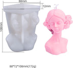 2 Pack Braid Girl Shape Portrait Candle Resin Mold - Resin Casting Silicone Molds for Home Decor & Candle Making Wave Spiral Mold