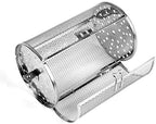Falytemow 12 x 18 cm Stainless Steel Rotisserie Grill Roaster Drum Oven Basket Oven Roast Baking Rotary for Peanut Dried Nut Coffee Beans BBQ