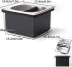Espresso Coffee Knock Box, Stainless Steel Coffee Pucks Container, with Noise Reduction Rubber Ring,Silicone Bar for Knocking Portafilter Filter Grinds