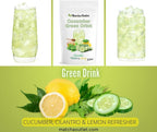 Green Drink Powder Cucumber Cilantro Honey Refresher Natural Superfood 12oz Great For Loaded Tea Bubble Tea