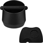 6 Inch Extra Large Capacity Design Espresso Knock Box Tamping Mat Espresso Machine Accessories Set of 2 with Removable Knock Bar and Anti-Slip Base for Home Office Barista Tools for Bar Shop