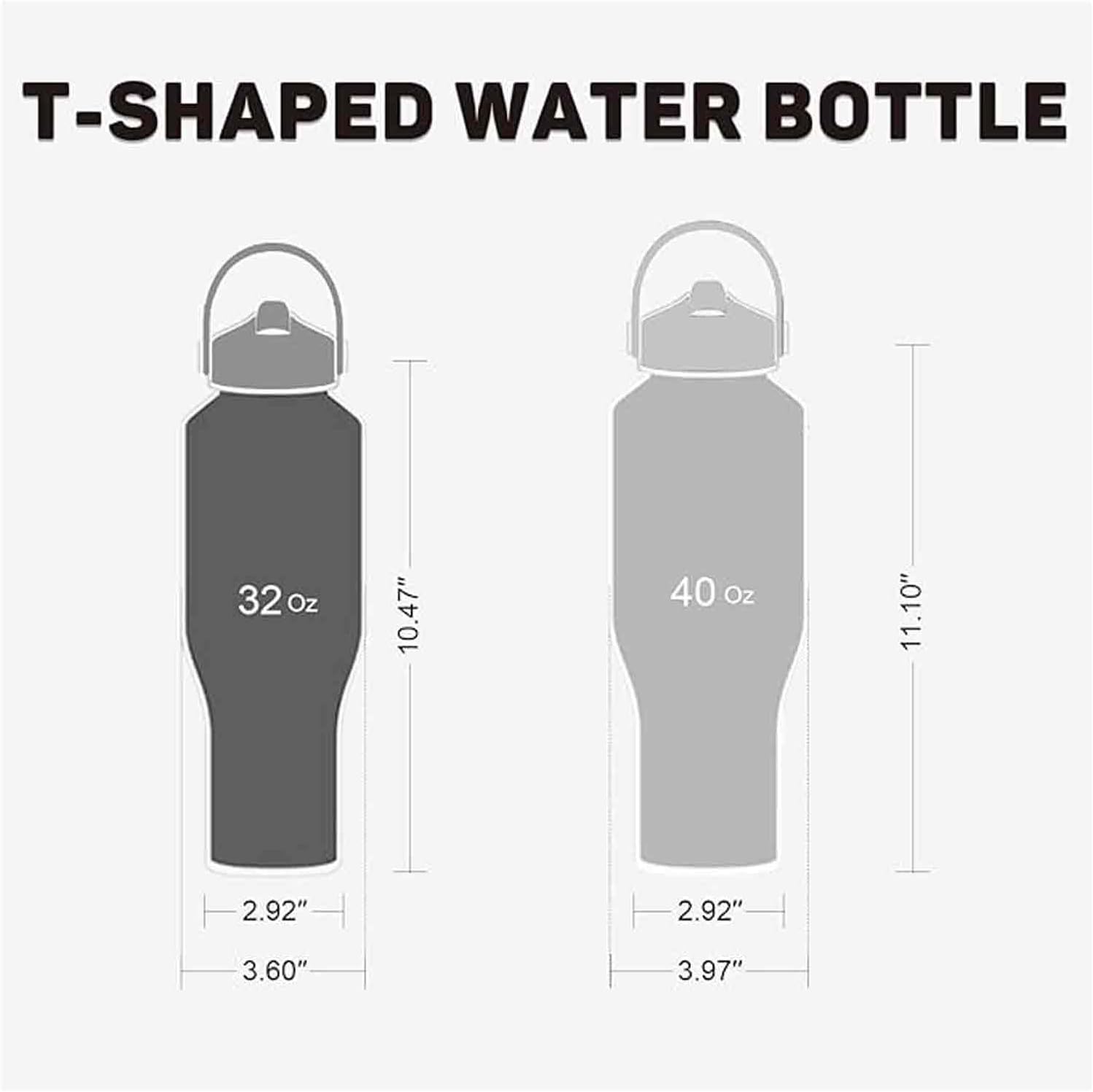 40oz Water Bottle with Powder Coated, Fit in Any Car Cup Holder, Water Bottle with Straw Lids, Stainless Steel Insulated Water Flask Double Wall Leak-proof BPA Free to Keep Cold&Hot