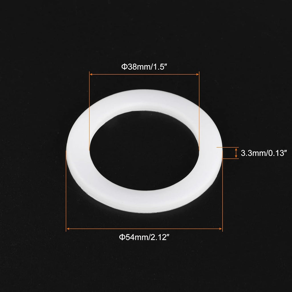 MECCANIXITY Gasket Seal Coffee Maker White Silicone Ring Replacement 38x54x3.3mm for 2-Cup Aluminium Coffee Pot, Pack of 5