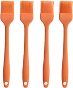 Silicone brush, Oil Brush for BBQ Kitchen Cooking Baking and Grilling (4 PCS,orange)