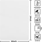 Silicone Mats for Kitchen Counter Thicker Extra Large Heat Resistant Mats Countertop Protector Liners for Bottom of Oven Air Fryer Coffee Maker, 24" x 16" x 2 mm, Translucent