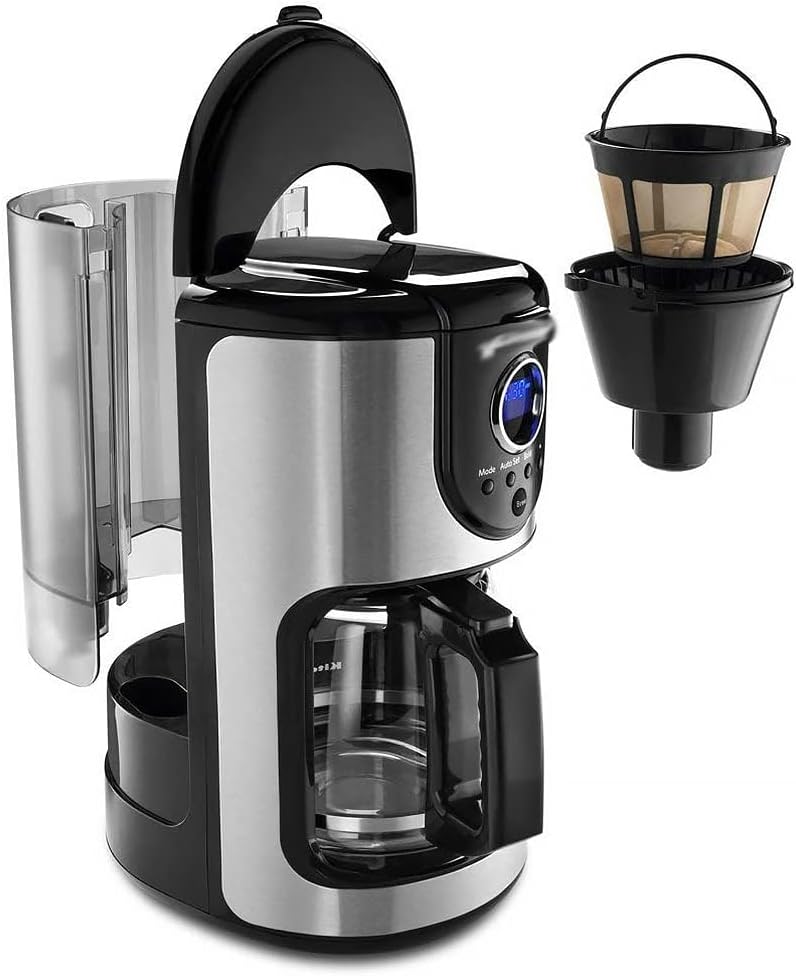 NRP 12-14cup Basket Permanent Coffee Filter Replacement for Filter Coffeemaker, Screen Bottom with Large Brew Section | Compatible for Kitchenaid & Many Coffeemakers