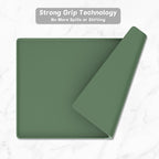 Rnivvi Silicone Coffee Mat, 16" x 24" Waterproof Raised Edge Coffee Bar Mats for Espresso Machine Station Accessories, Heat Resistant Dish Drying Pad for Kitchen Counter, Rubber Bar Decor Pad, Green