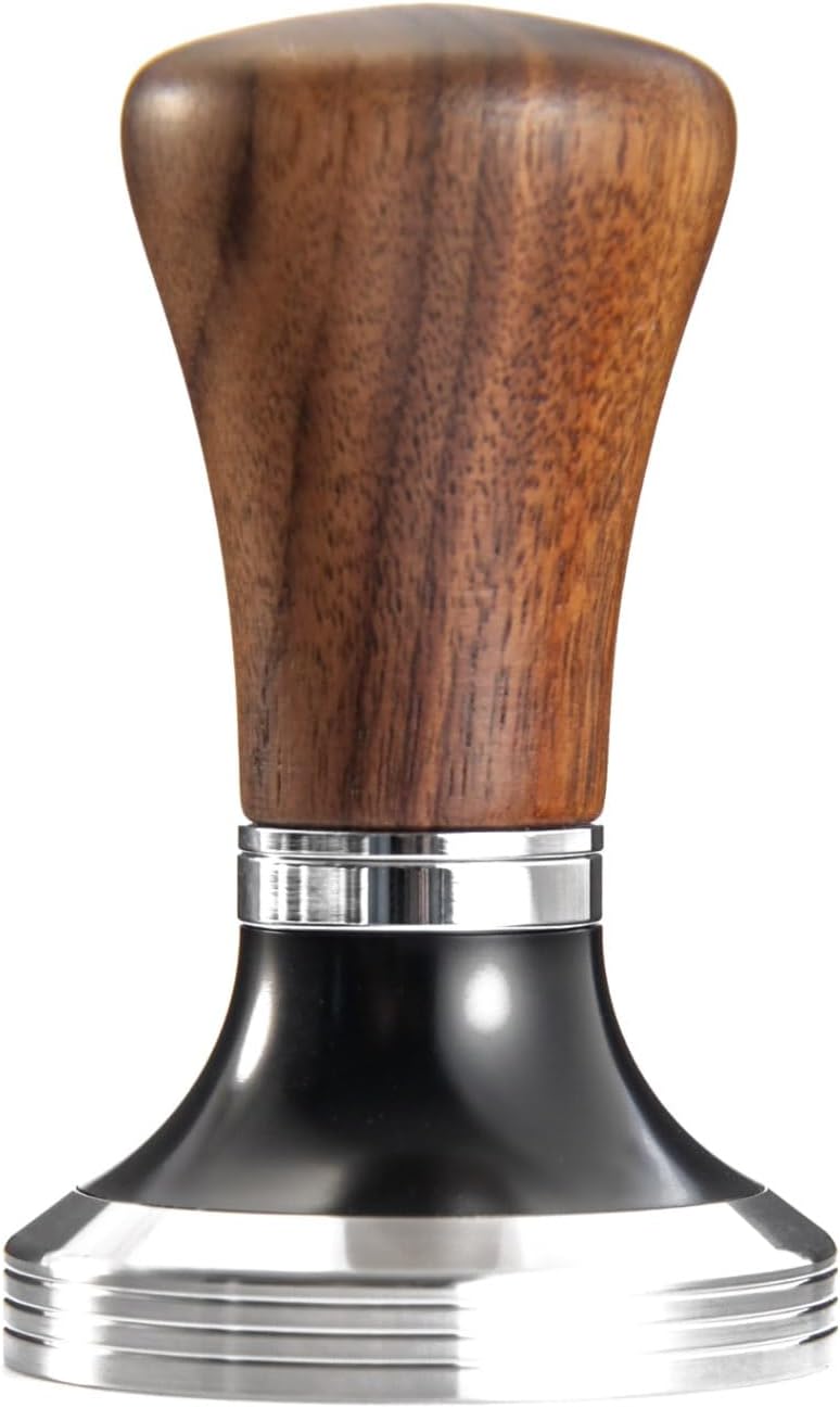 MOJAE 51mm Espresso Tamper with 304 Stainless Steel Flat, Coffee Tamper for 51mm Portafilters (Walnut)