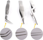 Kitchen Cooking Tweezers Culinary,3 Piece Set Stainless Steel Tweezer Precision Tongs Offset Tip for Cooking Food Design styling(6.3-Inch)