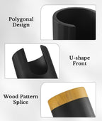 Luxspire Bathroom Cup Dispenser, 3oz Dixie Cup Dispenser, Guest Bathroom Essentials, Resin Cup Dispenser, Disposable Paper Cup Holder, Cotton Pad Holder, Bathroom Accessories - Matte Black