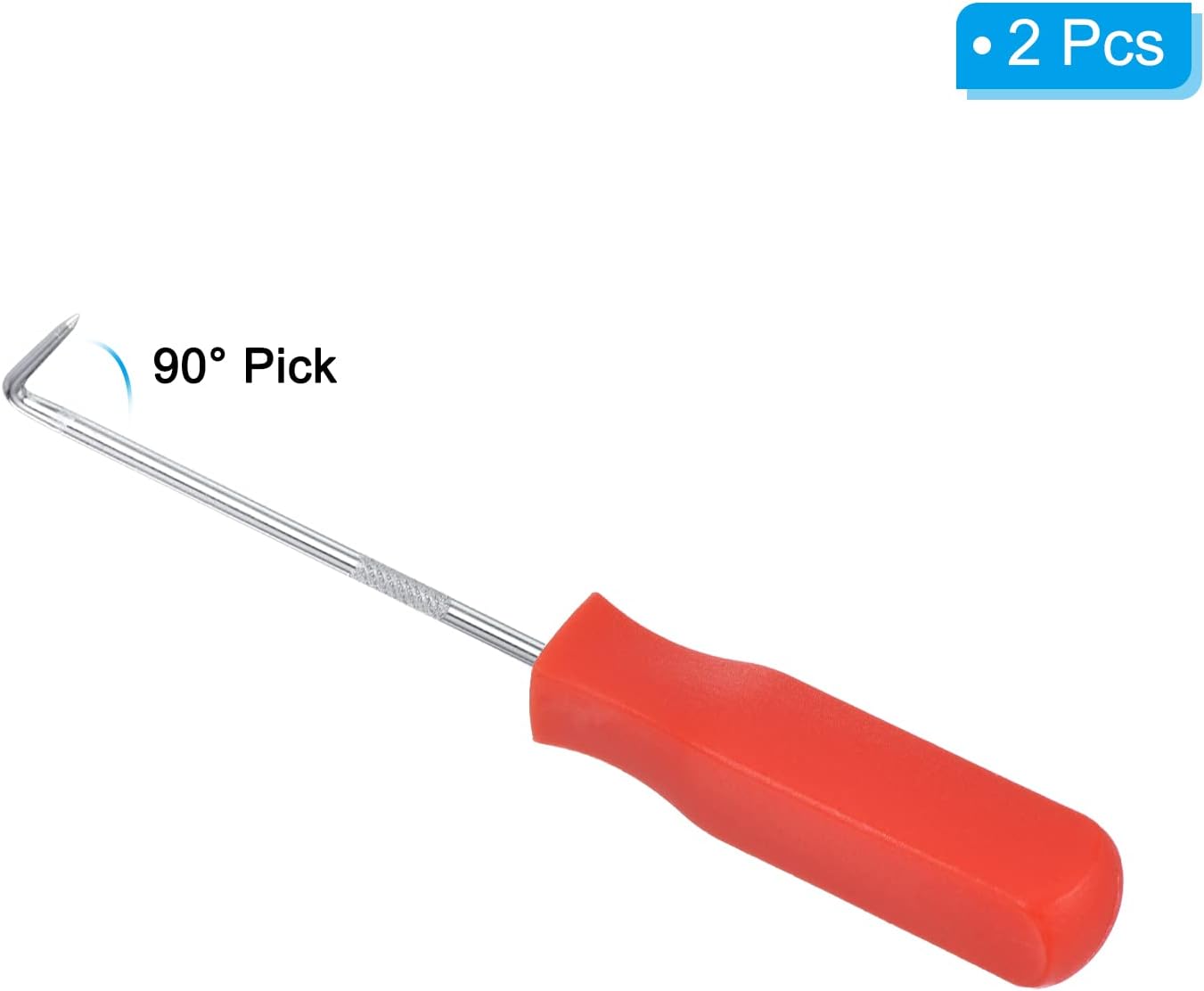 PATIKIL O-Ring 90 Degree Picks 142mm, 2 Pcs Oil Seal Gasket Precision Screwdriver Puller Remover Removal Tool, Red