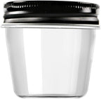 Novelinks 4 Ounce Plastic Jars with Black Lids - Refillable Round Clear Containers for Kitchen & Household Storage - BPA Free (40 Pack)