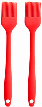 Silicone brush, Oil Brush for BBQ Kitchen Cooking Baking and Grilling (2 PCS,red)