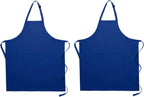 Pomp 2 Pack Premium Bib Aprons | Adjustable Neck + 2 Pockets | Water + Oil Resistance | Men & Women's Kitchen Cooking Aprons
