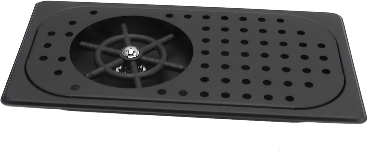 Glass Rinser Cup Washer 304 Stainless Steel Drain Drip Tray Hose Washing Equipment Coffee Shop Bar Glass Sink Rinser (Black A)