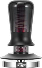 IKAPE 58.3MM Semi-Transparent Espresso Coffee Tamper, Premium Barista Coffee Tamper with Calibrated Spring Loaded, 100% Flat Stainless Steel Base Tamper for Espresso Machine(New Upgrade)