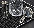 Highball & Chaser Premium Bar Mat 18in x 12in 1cm Thick Durable and Stylish Service Bar Mat for Spills, Coffee, Bars, Restaurants and Counter Top Dish Drying Mat, Glass Drying Mat (2 Pack Black)