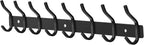 Wall Hooks Heavy Duty, 23 Inch Coat Rack Wall Mount with 8 Hooks, Black Wall Hooks for Hanging Backpack, Bag, Purse, Clothes, Hat, Coat, Towel | Entryway & Bathroom Storage Organization Hanger