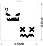 Halloween Ghost Faces Cookie Cutter and Stencil Set Bundle Kit PYO Cookies Paint Your Own Diy Bakery Fondant Sugar Happy Birthday Wedding Baby Candle Kids Painting Coloring Pages Comb (Ghost Faces)