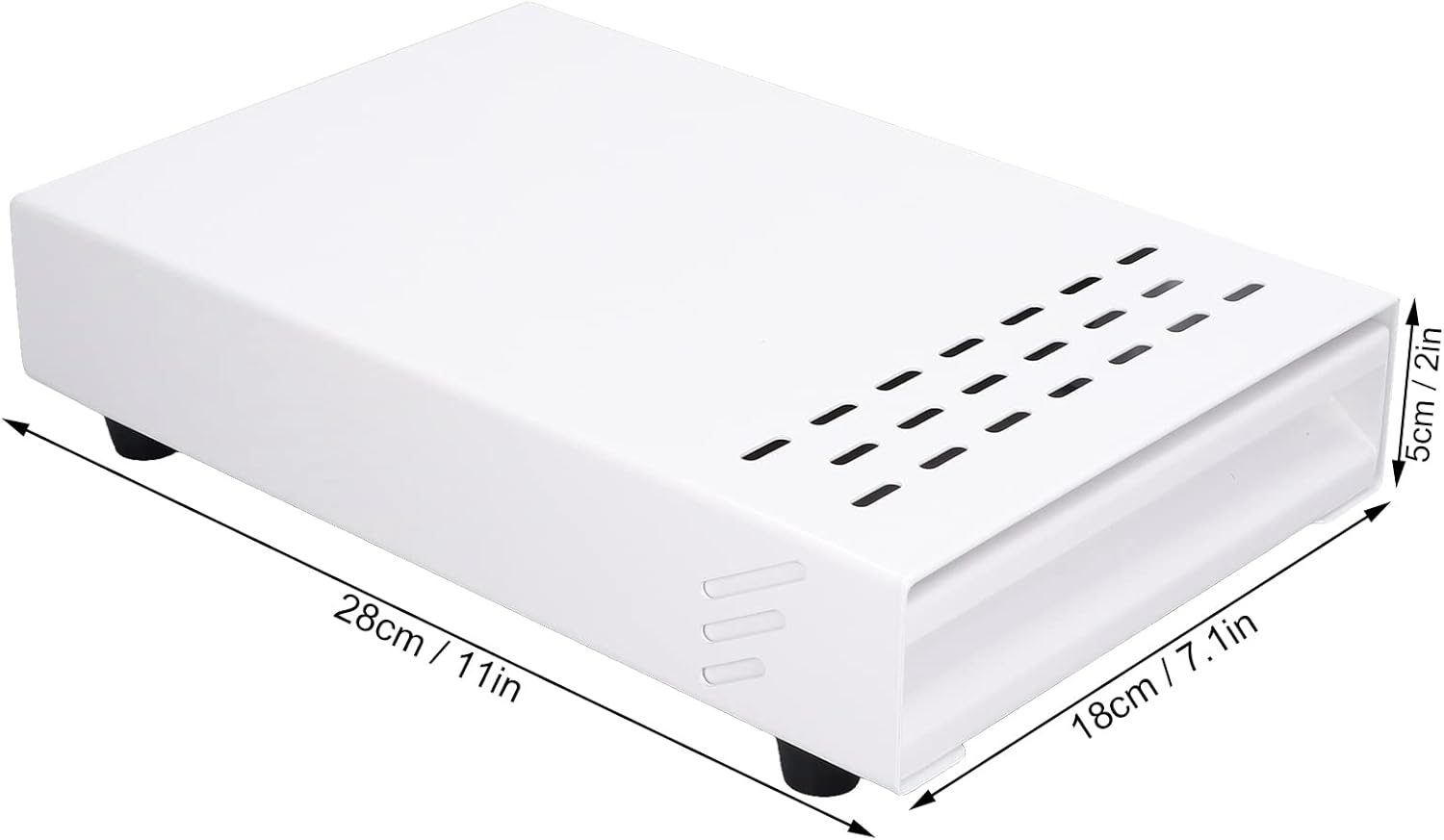 Stainless Steel Coffee Knock Box Drawer with Non Slip Feet, Rubber Lever, for Household Shop, Easy to (White)