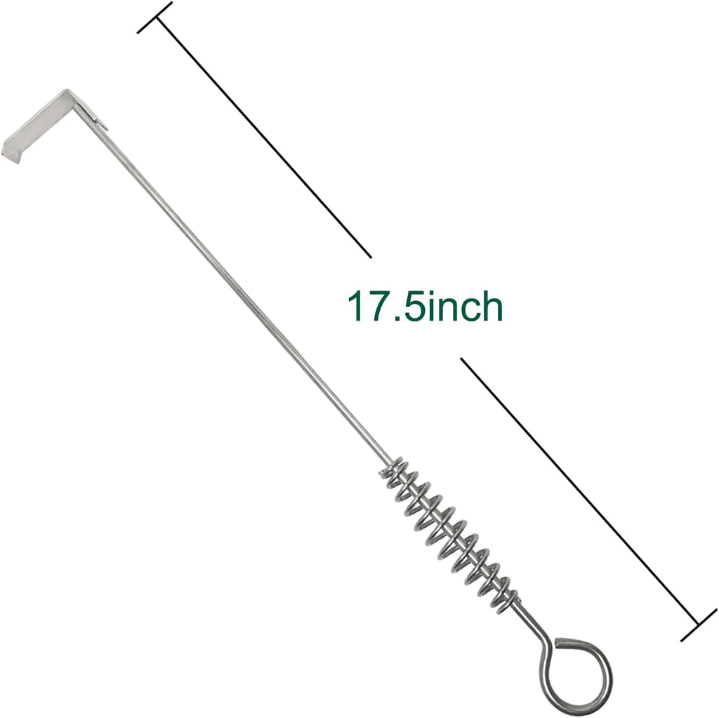 17.5" BBQ Ash Tool Poker Rake, Charcoal and Grill Cleaning Ash Tools for Big Green Egg, Kamado Joe and Other Charcoal Grills Corner Cleaner Accessories