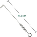 17.5" BBQ Ash Tool Poker Rake, Charcoal and Grill Cleaning Ash Tools for Big Green Egg, Kamado Joe and Other Charcoal Grills Corner Cleaner Accessories