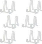 Artliving Plate Display Stands Easel Holder - 3-Inch Plastic Stand for Small Decorative Plates, Pictures and Photos - Clear (6-Pack)