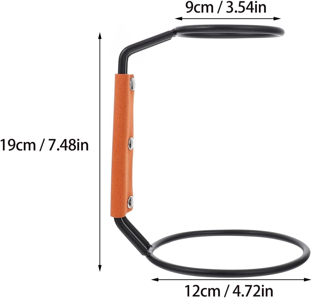 Mikikit Filter Cup Holder - Coffee Dripper Stand with Leather Handle Compatible with Various Sizes of Coffee Filters 7.48X4.72X3.54 Inches Perfect for Home Brewing