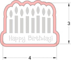 Birthday Cookie Cutter and Stencil Set Bundle Kit PYO Cookies Paint Your Own Diy Bakery Fondant Sugar Happy Birthday Wedding Baby Candle Kids Painting Coloring Pages Comb (Candle)