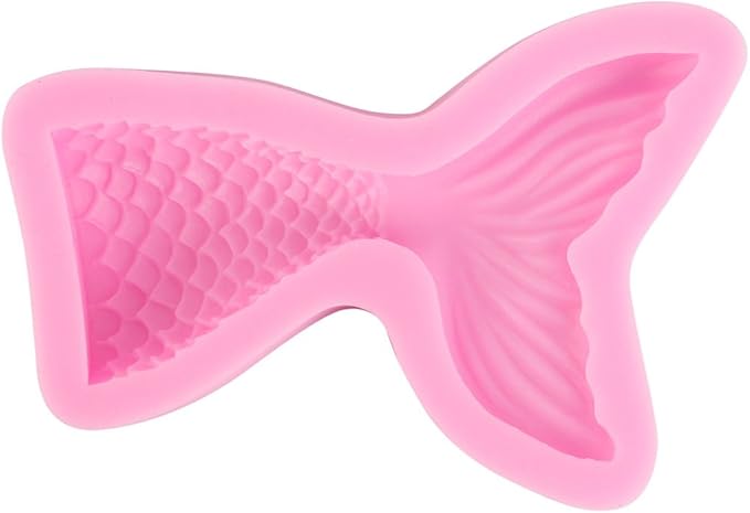 Silicone Mermaid Tail Mold Baking Cake Decoration Jelly Sugar Craft Chocolate Fondant Gumpaste Pastry Clay Candy Making Ice Cube Tray Fimo Soap Molds Large and Small Set of 2