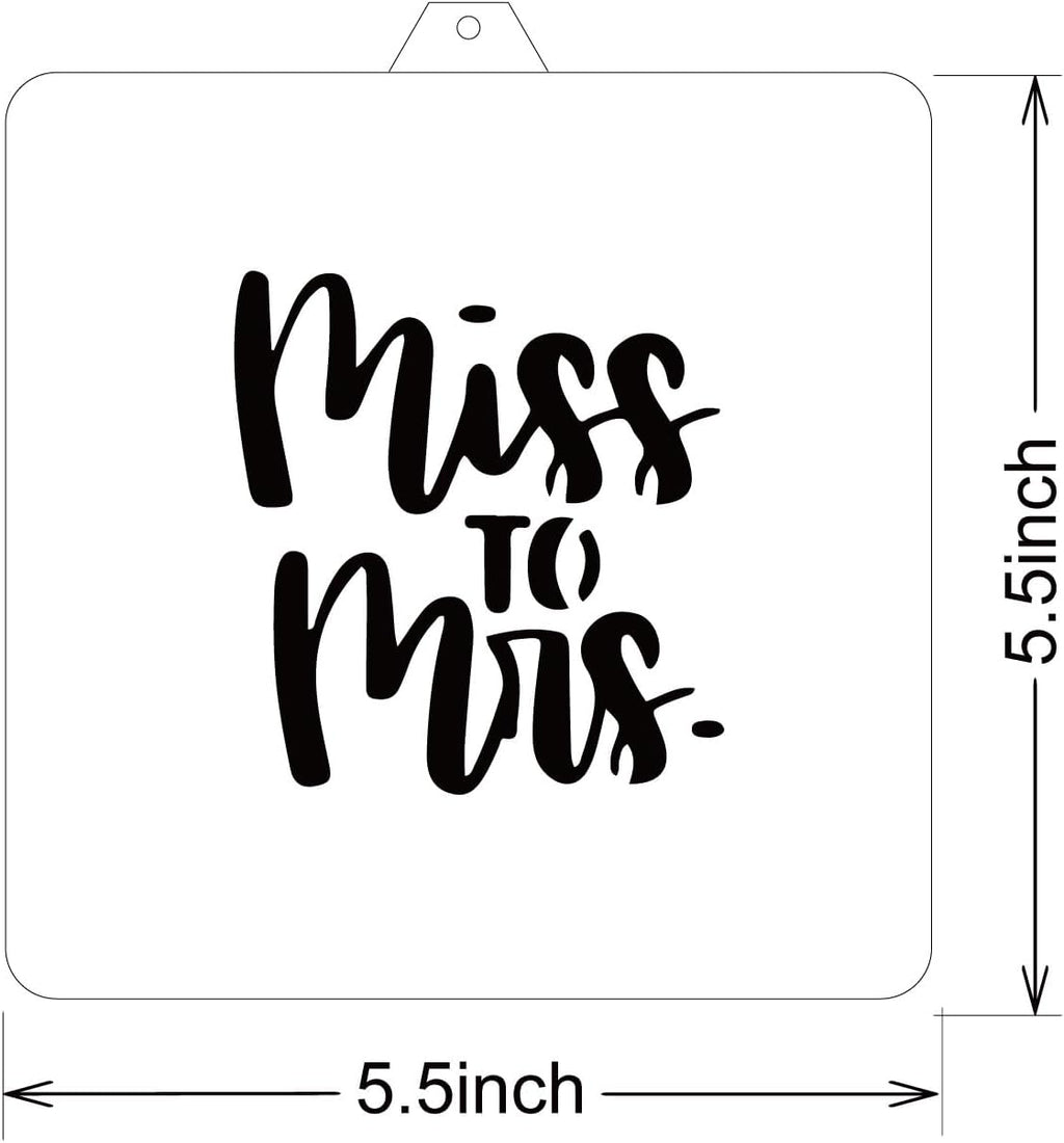 Wedding Cookie Cutter and Stencil Set Bundle Miss to Mrs Bachelorette Wedding Bridal Plaque Cookie Cutter or Stencil (Miss to Mrs)