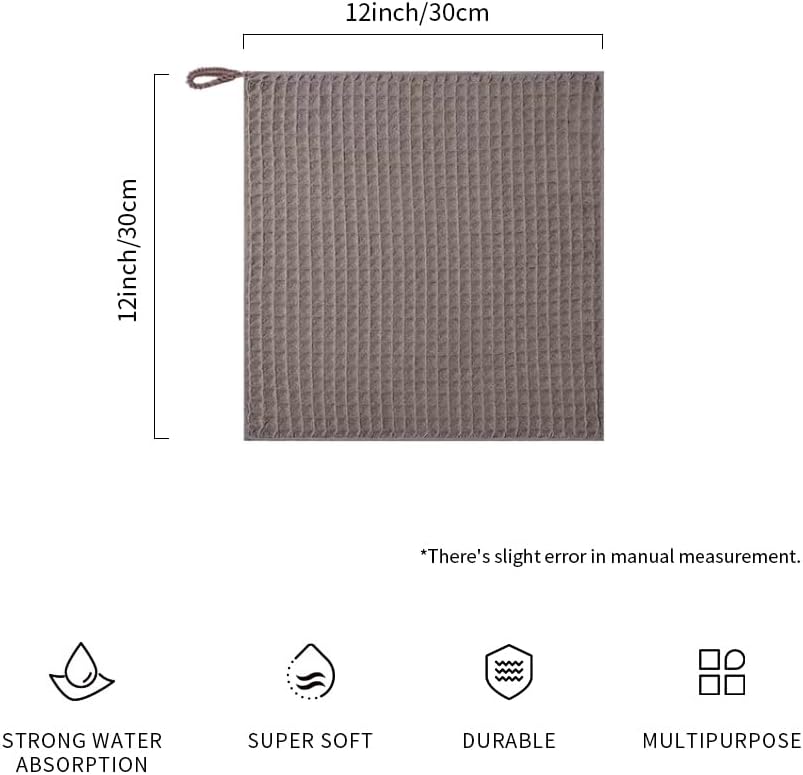 watchget Barista Micro Cloth 10 Pack, Microfiber Barista Cleaning Towels Microfiber Waffle Weave Kitchen Dish Cloth Coffee Bar Towel Coffee Machine Cleaning Cloth, Brown(12"x12")