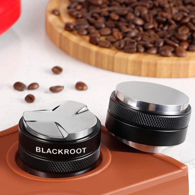 BLACKROOT 58mm Precision Coffee Distributor and Tamper,Dual Head Leveler Tool with Adjustable Depth for Consistent Espresso Puck Prep, Fits 58mm Portafilters