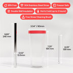 Dodoko Reusable Boba Cup and Straw Boba Tea Cup Bubble Tea Cup Reusable Iced Coffee Cup Cold Coffee Cup Smoothie Cup with Lid and Straw Smoothie Cup to go Smoothie Tumbler 17 oz - Hot Pink