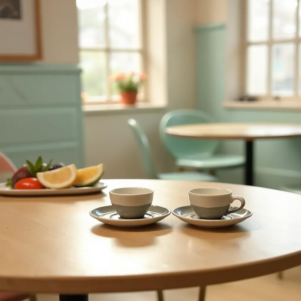 2 Ounce Espresso Cups with Saucers, Mini Ceramic Espresso Cups Set of 6, Espresso Cup Set, Coffee Mug Set for Latte, Macchiato, Demitasse Cups Set for Cafe, Microwave & Dishwasher Safe (Gray)