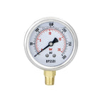 0-300 Psi Glycerin Liquid Filled Pressure Gauge, 2.5" Dial Size, 1/4" NPT Lower Mount, 304 Stainless Steel Case, for Pool Pump Sand Filter Air Compressor, Water Oil Air Pressure Test