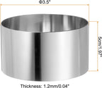 HARFINGTON Round Cake Ring 3.5 x 2 Inch Seamless Stainless Steel Pastry Mousse Dessert Ring Mirror Coating for Baking Cooking Making Tool