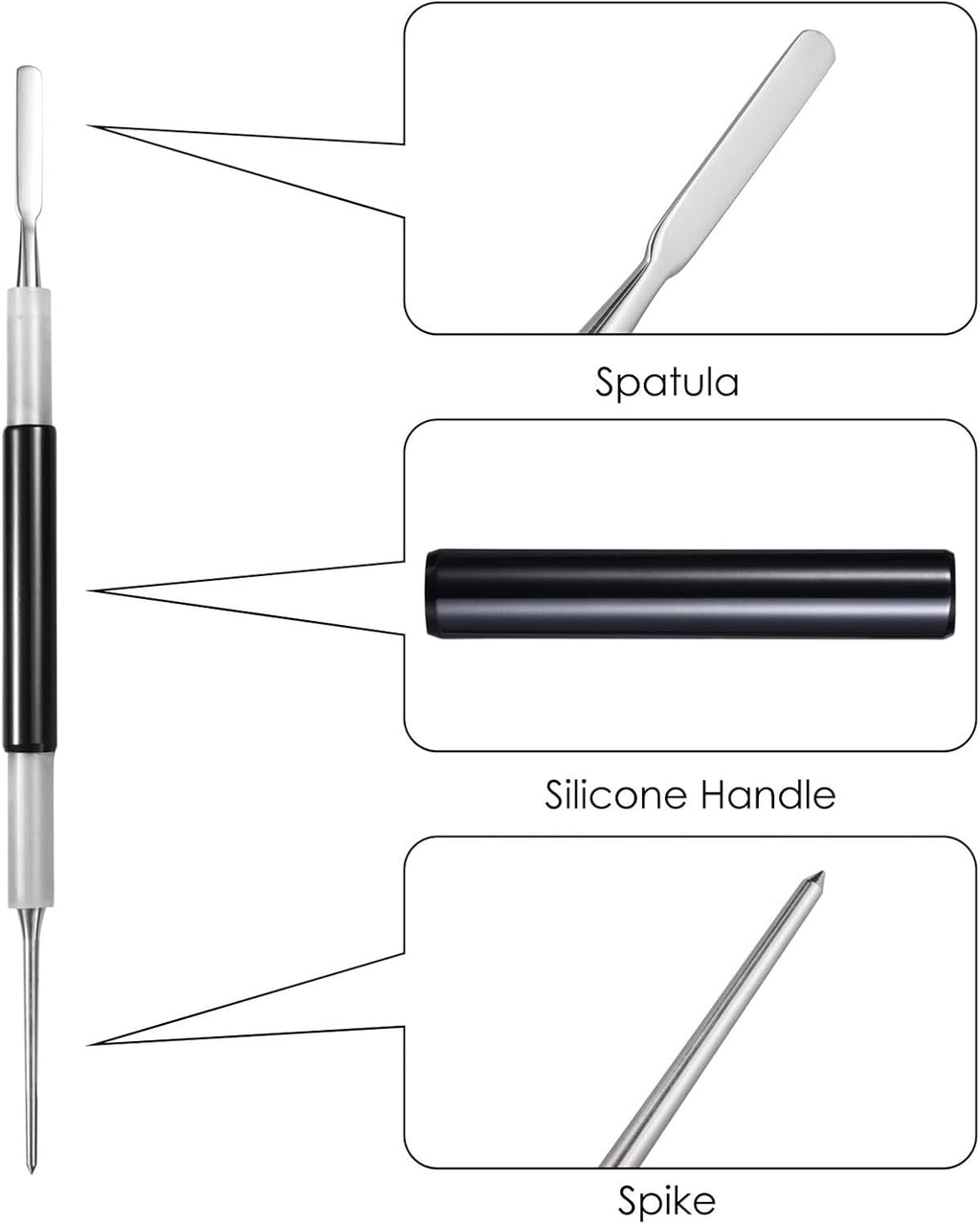 Latte Art Set (3 Tools) for Latte Art, Cappuccino and Espresso, SANTOW Espresso Latte Art Tools, Spoon & Lance, Spatula & Spike and Knob & Hook Decorating Pen Set 3 Pieces