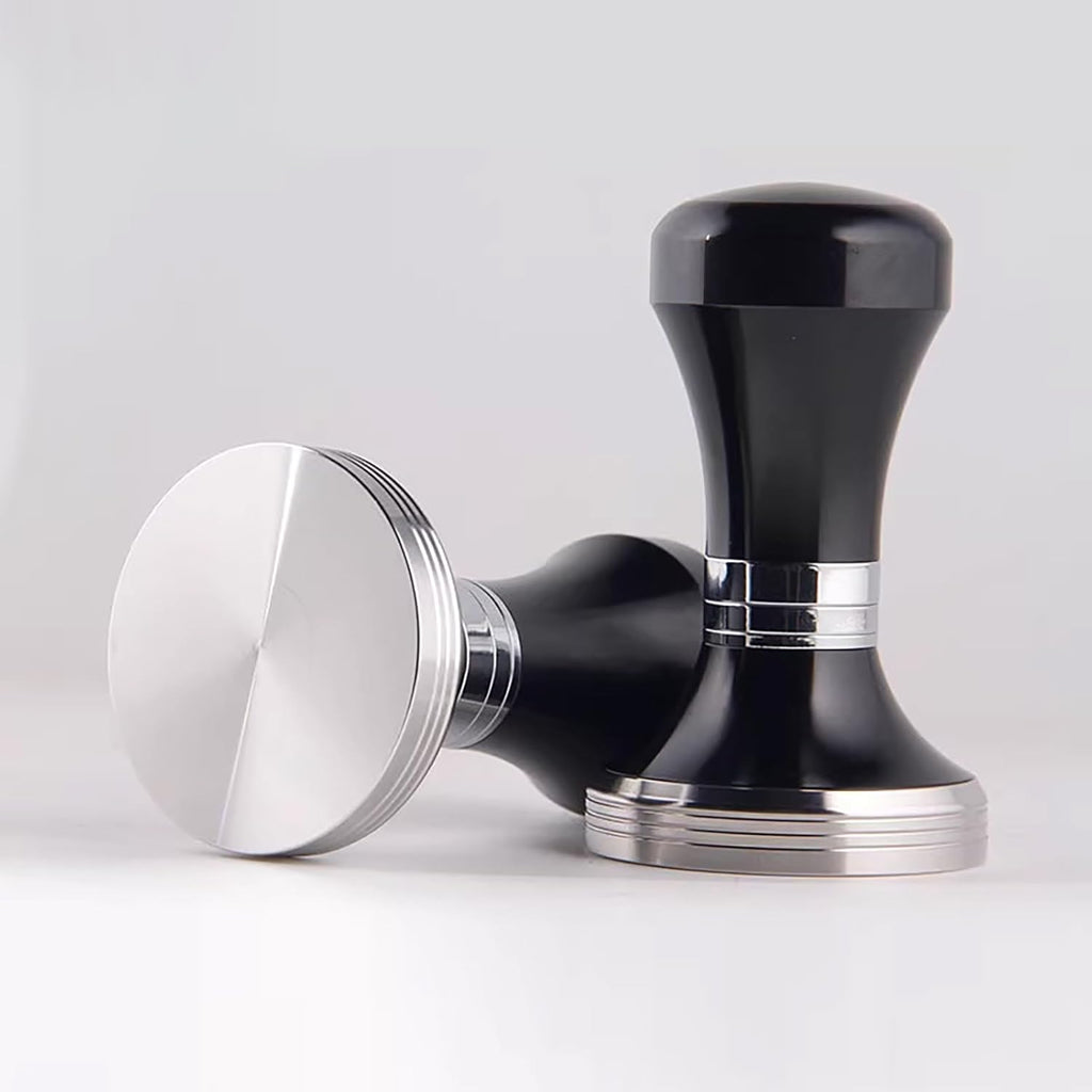 MOJAE 58mm Espresso Tamper with 304 Stainless Steel Flat, Coffee Tamper for 58mm Portafilters (Black)