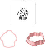 Cupcake Cookie cutter and stencil set Baking stencils and cutters bundle DIY bakery decorating kit Cookie cutter with stencils Icing stencil and cookie cutter combo (Cupcake)