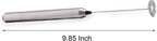 Milk Frother Handheld Electric Milk Foamer Portable Mini Mixer Machine Stainless Steel Touch Handheld Espresso Mixer Battery Operated Frother Coffee Stirrer Maker for Hot Chocolate Coffee
