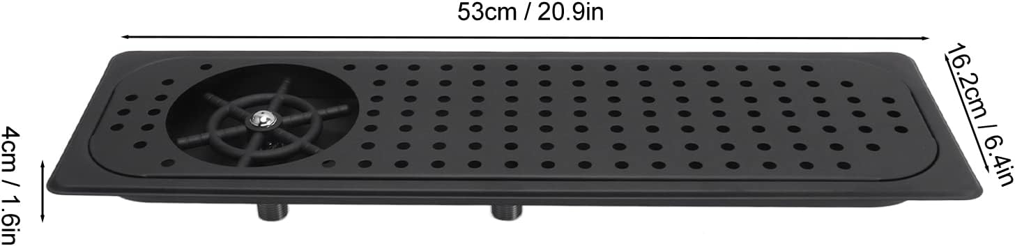 Glass Rinser Cup Washer 304 Stainless Steel Drain Drip Tray Hose Washing Equipment Coffee Shop Bar Glass Sink Rinser (Black B)
