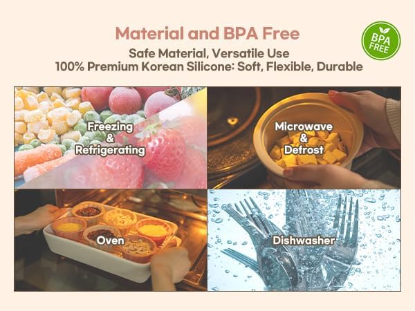 Microwave Silicone Steamer for Baby Food, Made In Korea, Oven & Dishwasher Safe to 482°F, Easy Clean, Microwave Pot with Handle & Lid, 100% Food Grade Steamer Bowl (Terracotta Rose, 550ml + 800ml set)