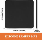 Coffee Tamper Mat for Portafilter - Silicone Tamping Pad -Espresso Machine Accessories (Black)