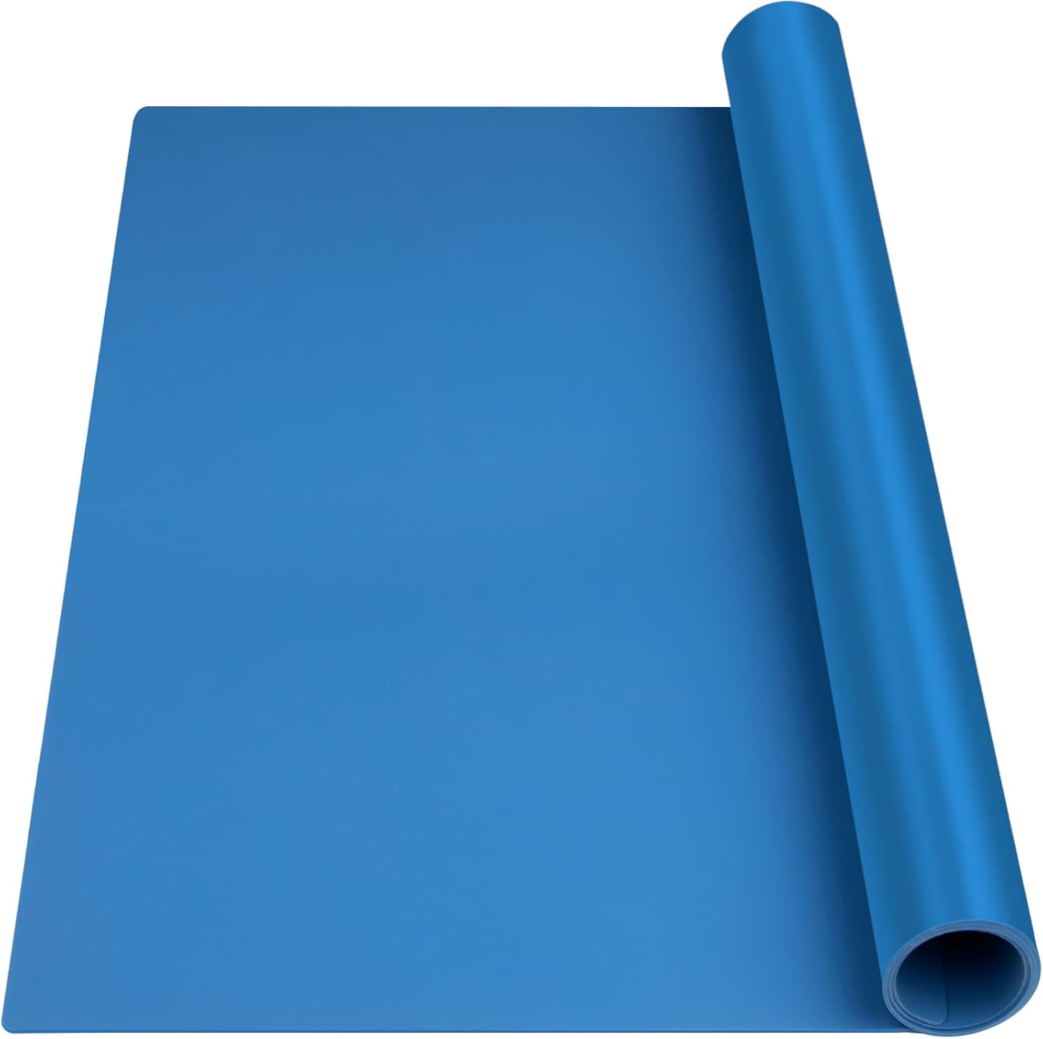 Silicone Mat Heat Resistant Mats for Countertop, Large Silicone Mats for Crafts Kitchen Counter Workbench Table protector, Size 36x24 inches Thick 2mm,Rolled Package,Light Blue