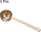 HARFINGTON 3pcs Coffee Scoop Spoon 2tbsp (6tsp, 30ml) 304 Stainless Steel Long Handle Teaspoon/Tablespoon Measuring Spoons Scoops for Tea Sugar Kitchen, Rose Gold