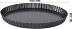 Fluted Tart Pan with Removable Bottom, Carbon Steel Round Tart Pan, Deep Baking Dish Pie Plate for Cakes Pies ([Thickened] 11-inch live bottom pie plate)