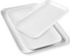 DELLING Serving Platter, 18/16/14inch Large Serving Tray, Serving Platters for Snacks, Fruit, Turkey, Dessert, Serving Trays for Entertaining at Parties and Weddings, Microwave Dishwasher Oven Safe