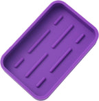 Silicone Kitchen Sink Organizer Tray for Multiple Usage,Easy Clean Sponges Holder for Kitchen Bathroom Counter or Sink,Dish Soap Dispenser,Scrubber,Bottle,Cup Purple 4.9”x 3.2”