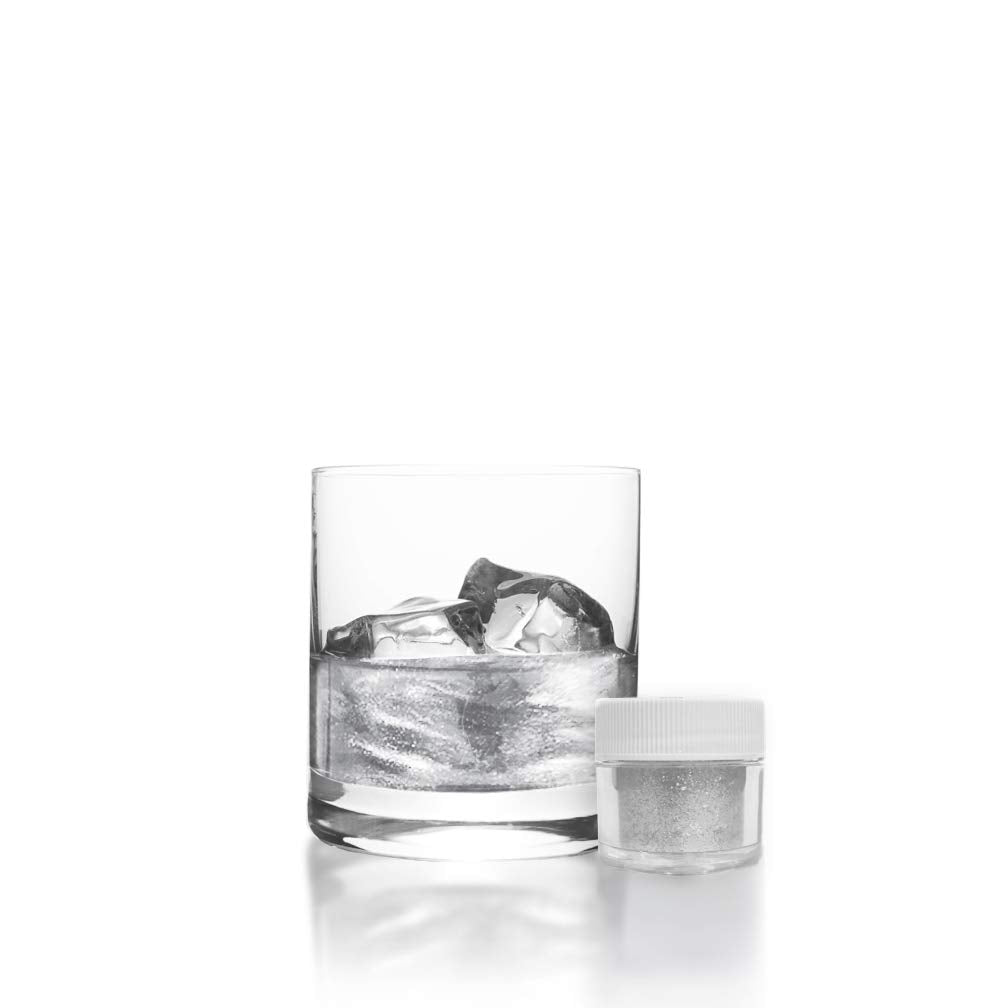 White BREW GLITTER Edible Glitter For Drinks, Cocktails, Beer, Garnish Glitter & Beverages | KOSHER & HALAL Certified | 100% Edible & Food Grade | Vegan, Gluten, Nut Free (45g Shaker, White)